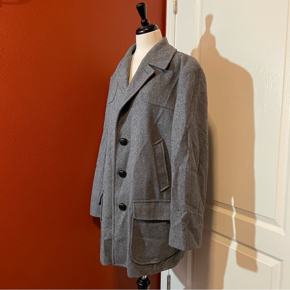 Pendleton Men’s Vintage 100% Pure‎ Virgin Wool Gray Long Trench Coat